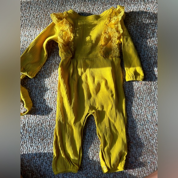 SOLOYEE Baby Girl Romper Ruffled Solid Long Sleeve Jumpsuit 3-6M - Picture 8 of 8